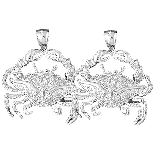 Sterling Silver 34mm Crab Earrings