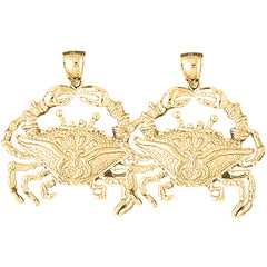 14K or 18K Gold 34mm Crab Earrings