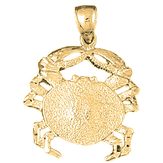 10K, 14K or 18K Gold Crab Pendant