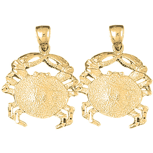 14K or 18K Gold 32mm Crab Earrings