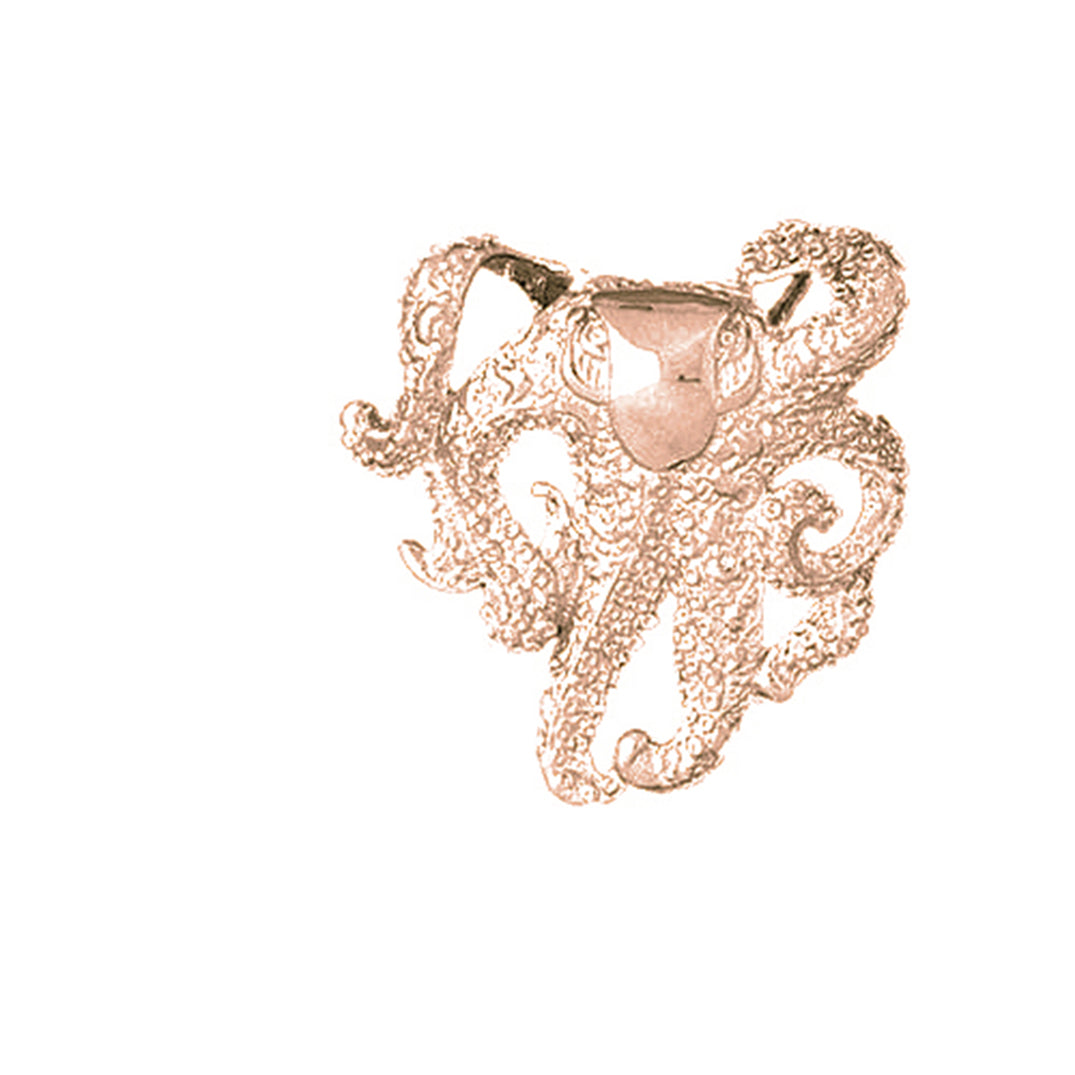 10K, 14K or 18K Gold Octopus Pendant