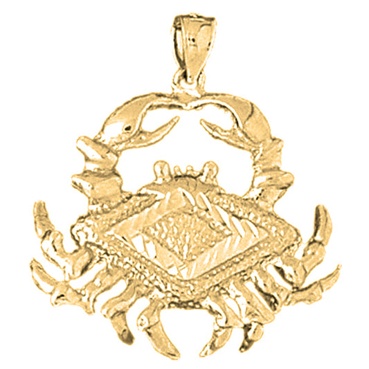 10K, 14K or 18K Gold Crab Pendant