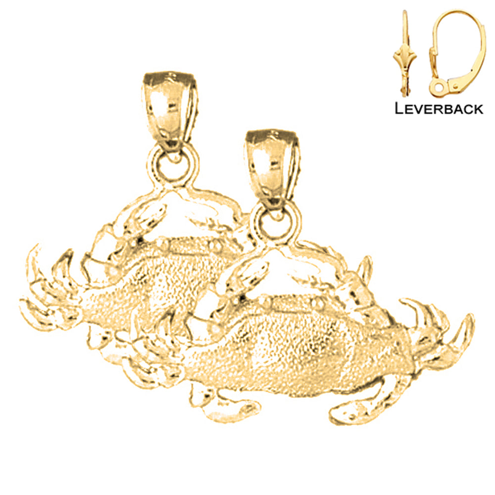 14K or 18K Gold Crab Earrings