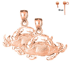 14K or 18K Gold Crab Earrings