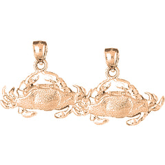 14K or 18K Gold 2mm Crab Earrings