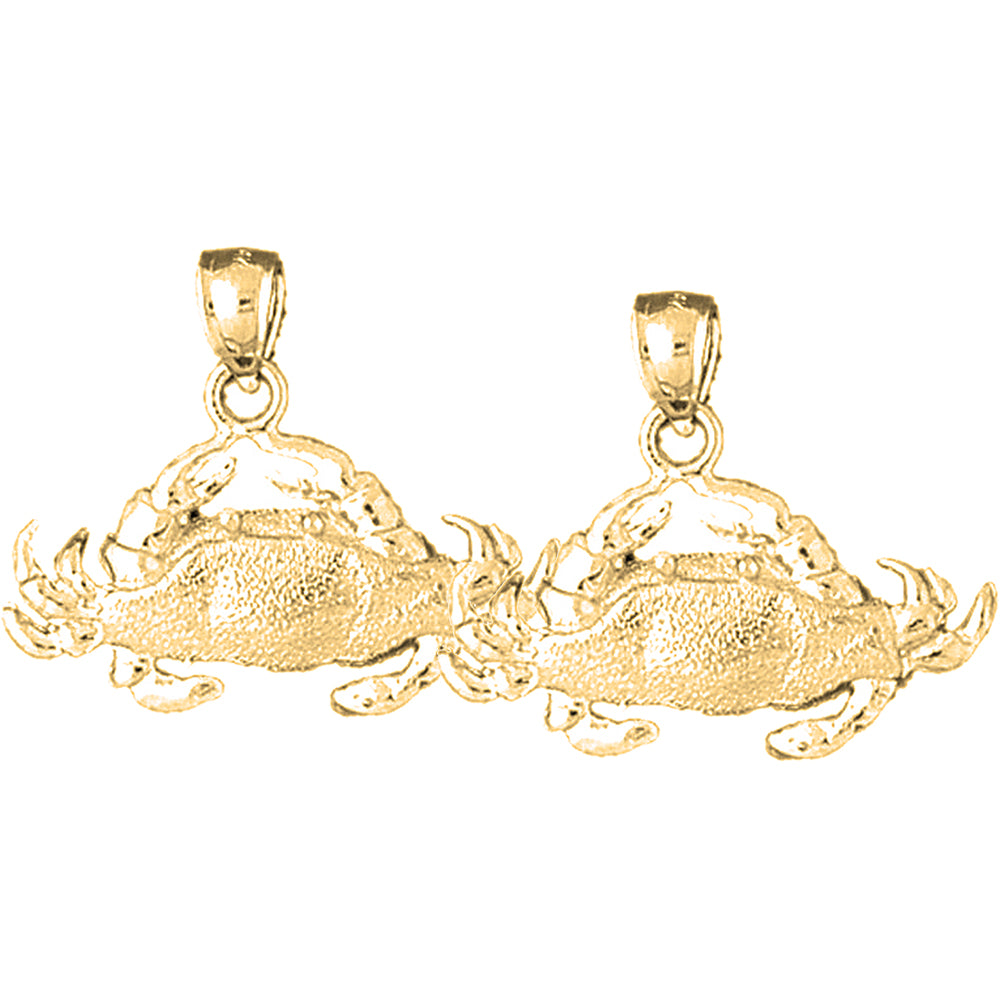 Yellow Gold-plated Silver 2mm Crab Earrings