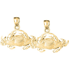 Yellow Gold-plated Silver 2mm Crab Earrings