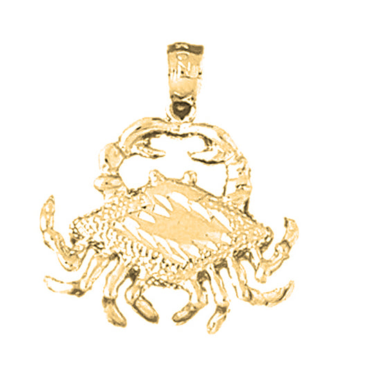 10K, 14K or 18K Gold Crab Pendant