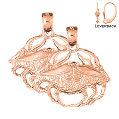 14K or 18K Gold Crab Earrings