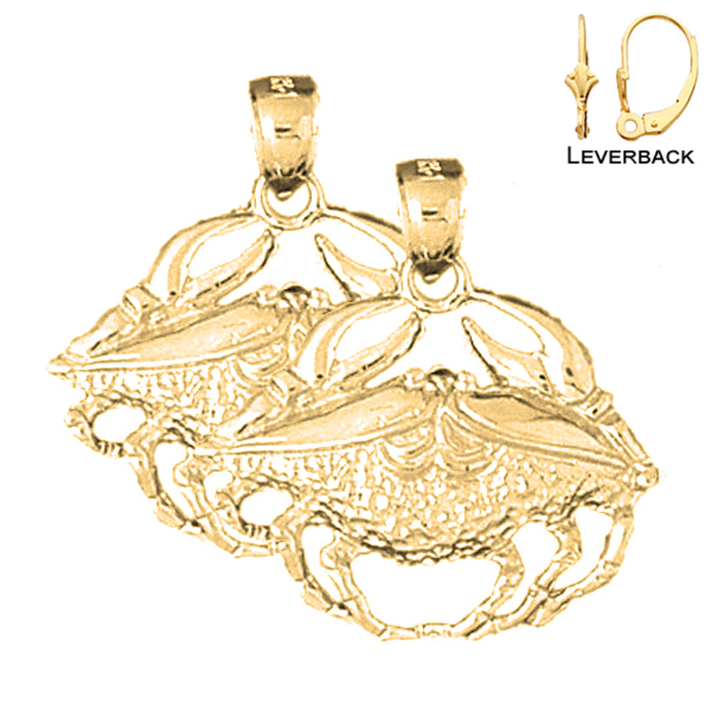 14K or 18K Gold Crab Earrings