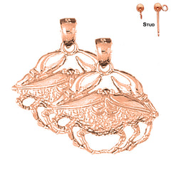 14K or 18K Gold Crab Earrings