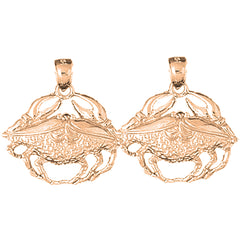 14K or 18K Gold 25mm Crab Earrings