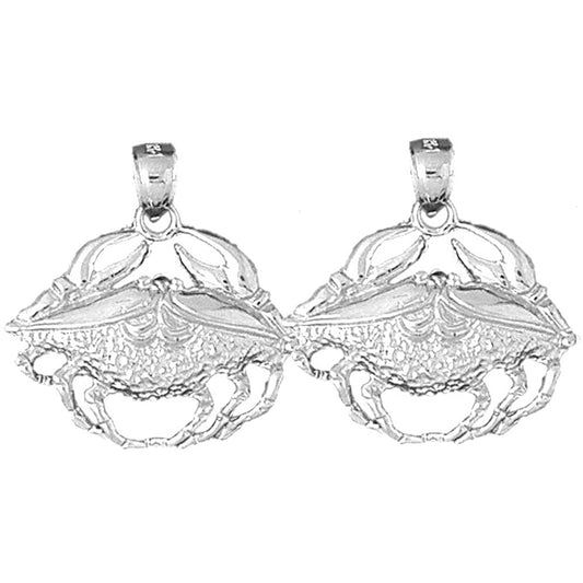 Sterling Silver 25mm Crab Earrings