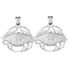 Sterling Silver 25mm Crab Earrings