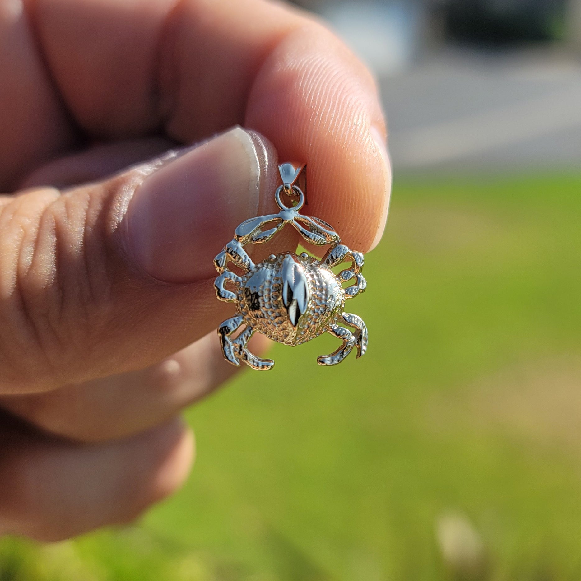 14K or 18K Gold Crab Pendant