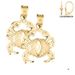 14K or 18K Gold Crab Earrings