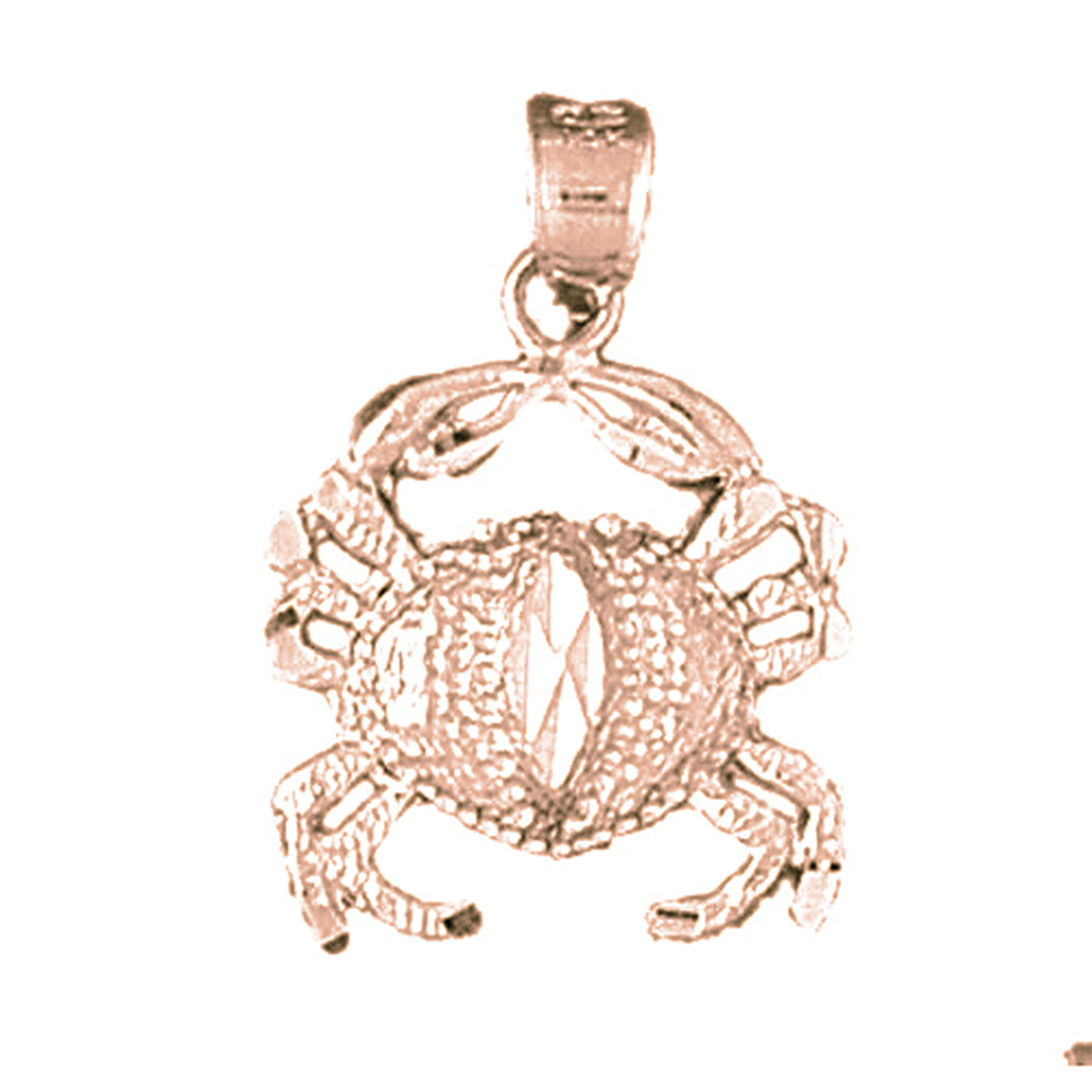 14K or 18K Gold Crab Pendant