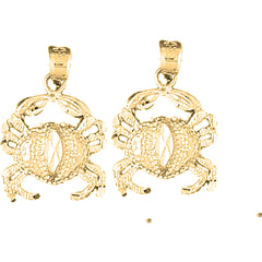 Yellow Gold-plated Silver 24mm Crab Earrings