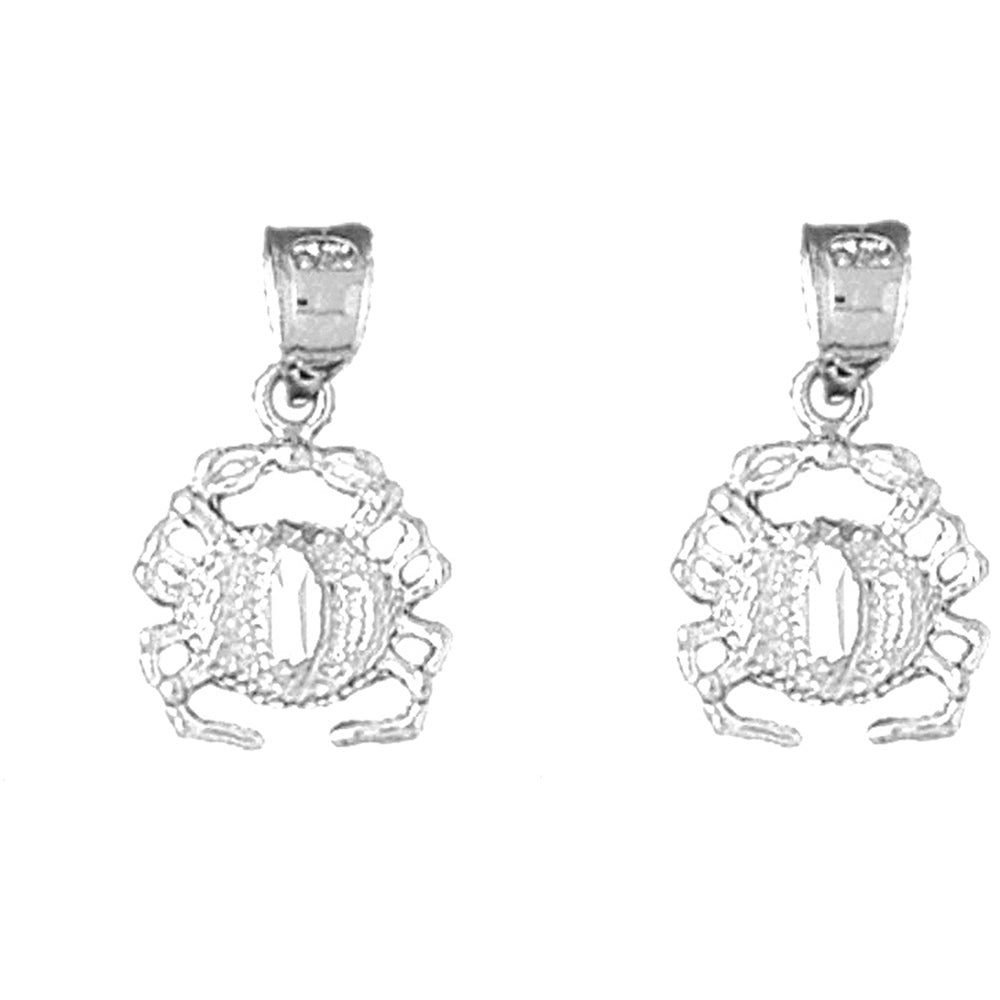 Sterling Silver 19mm Crab Earrings