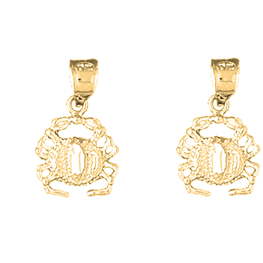 Yellow Gold-plated Silver 19mm Crab Earrings