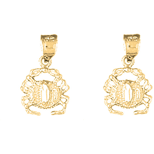 14K or 18K Gold 19mm Crab Earrings