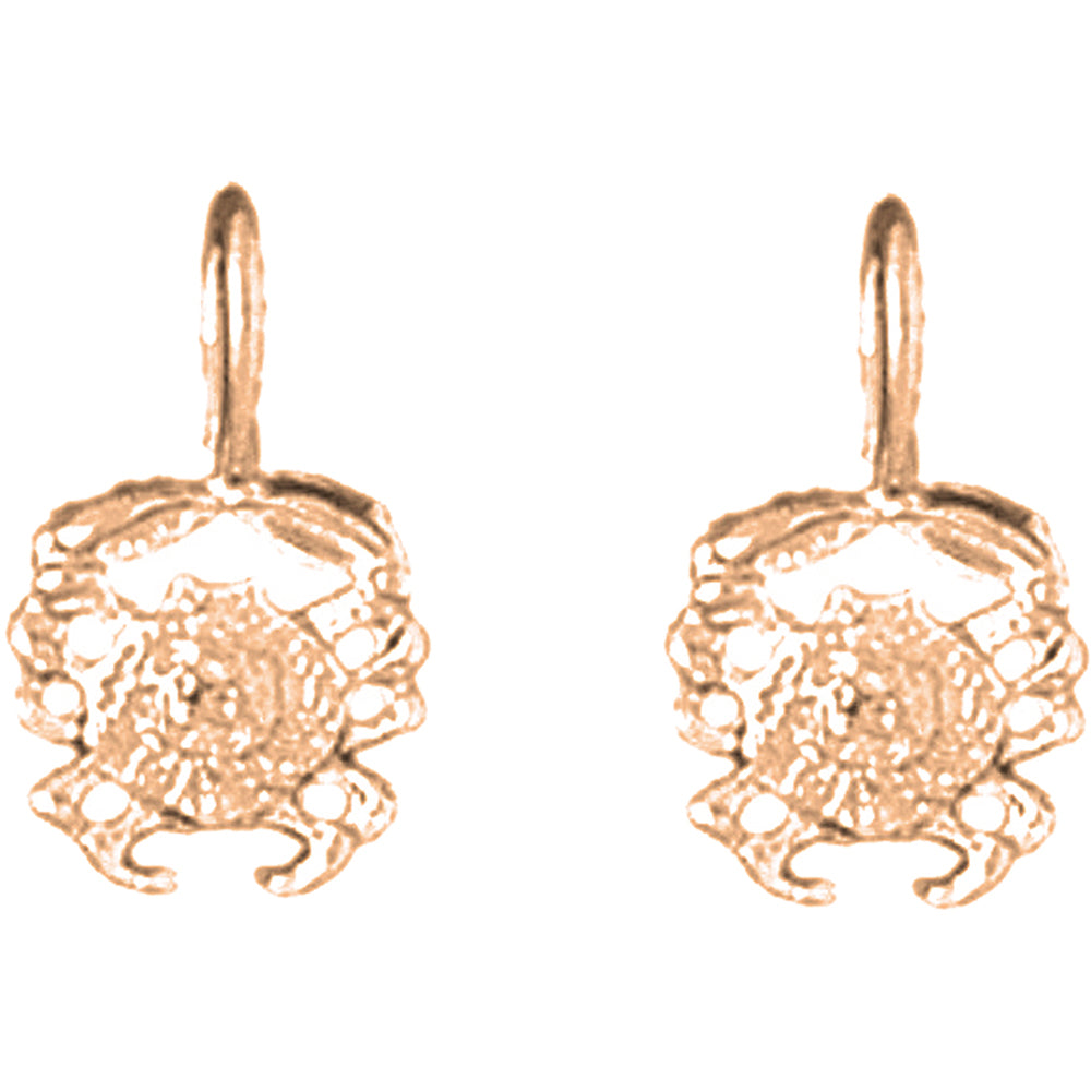 14K or 18K Gold 14mm Crab Earrings
