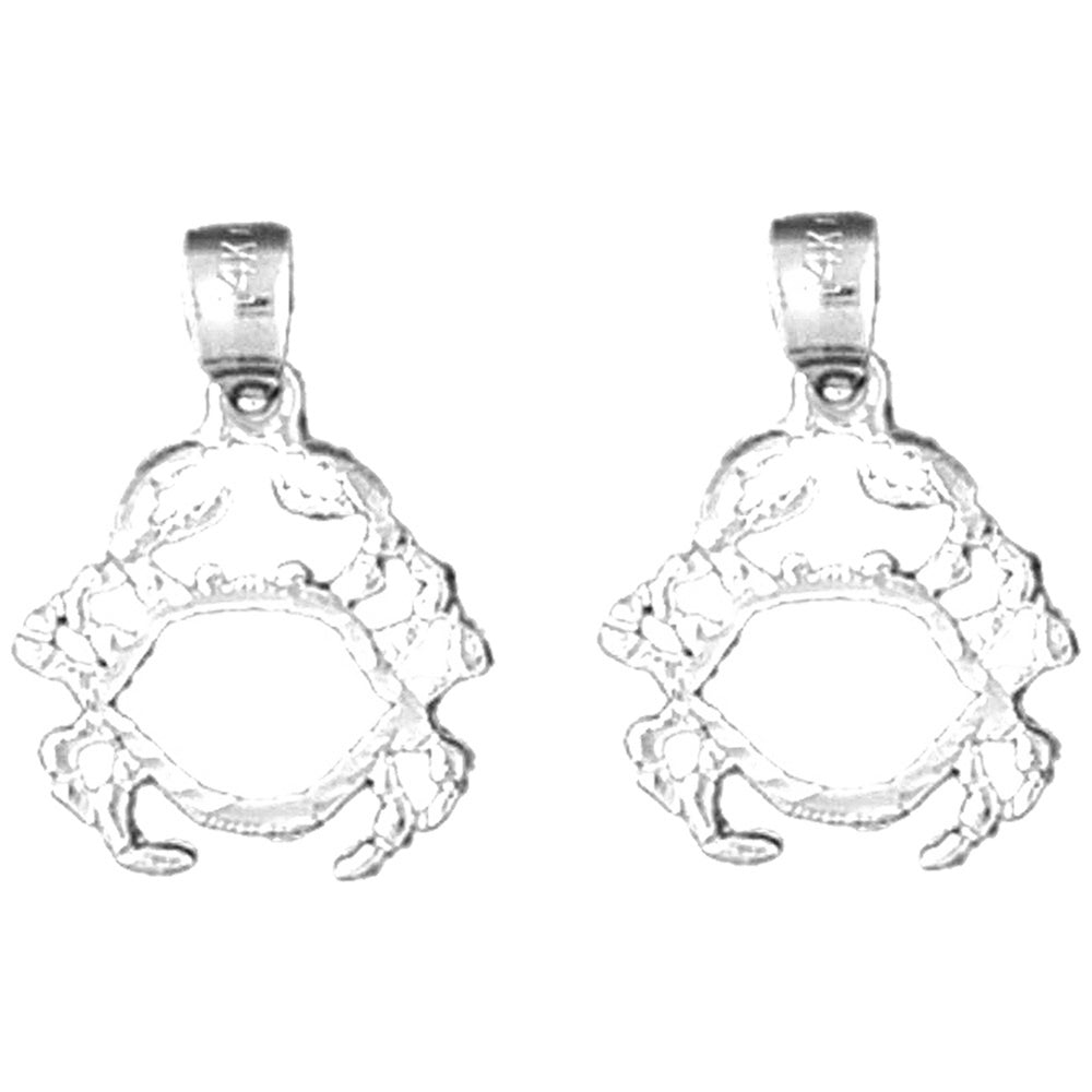 Sterling Silver 19mm Crab Earrings