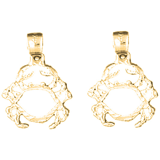 Yellow Gold-plated Silver 19mm Crab Earrings