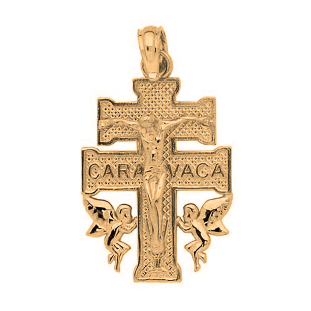 14K or 18K Gold Caravaca Crucifix Pendant