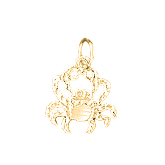 14K or 18K Gold Crab Pendant