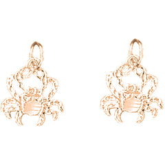 14K or 18K Gold 16mm Crab Earrings