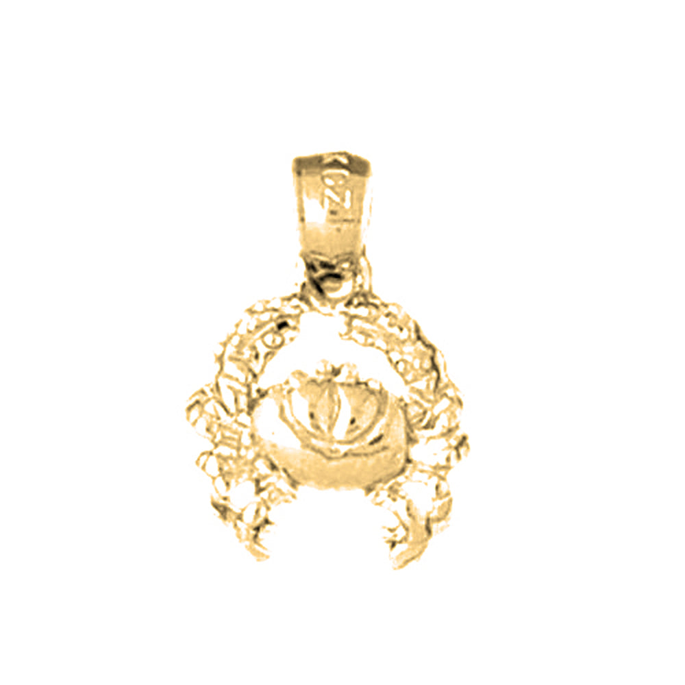 14K or 18K Gold Crab Pendant