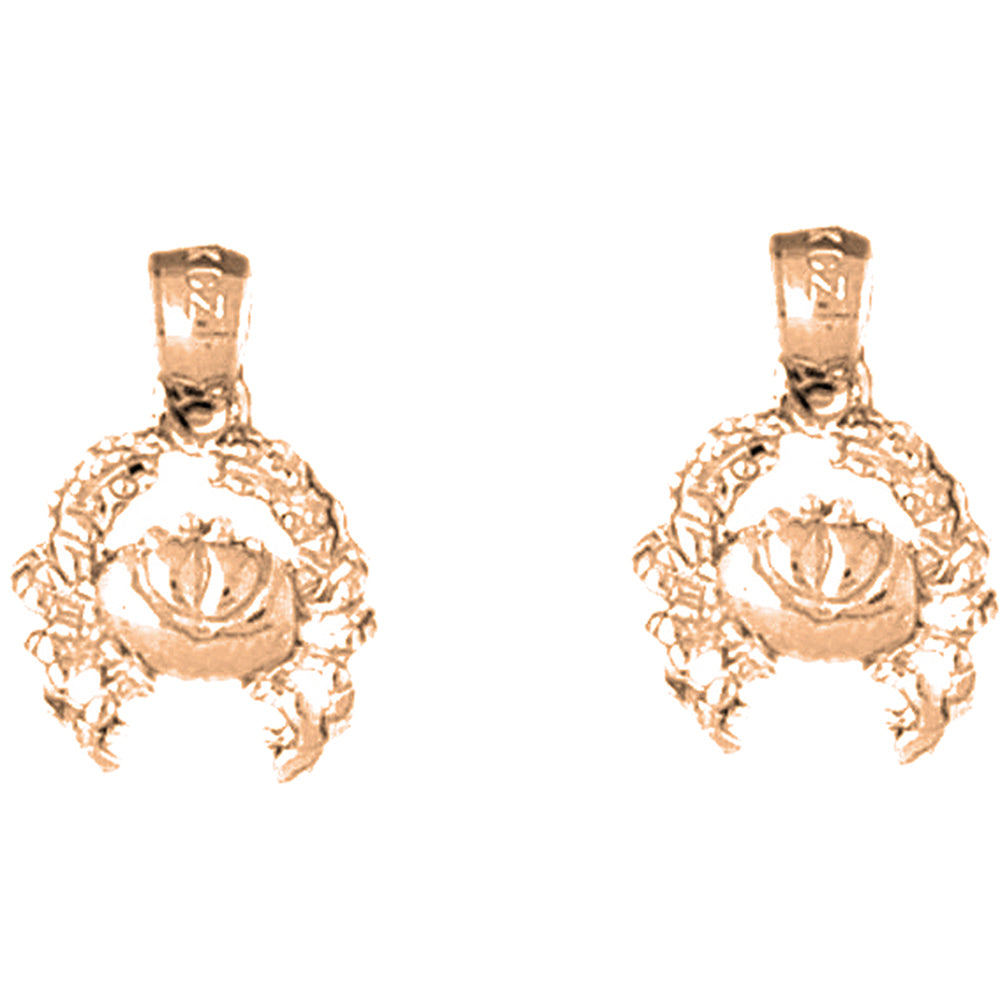 14K or 18K Gold 17mm Crab Earrings