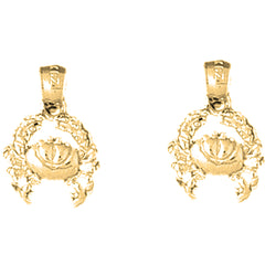 14K or 18K Gold 17mm Crab Earrings