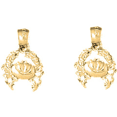 Yellow Gold-plated Silver 17mm Crab Earrings