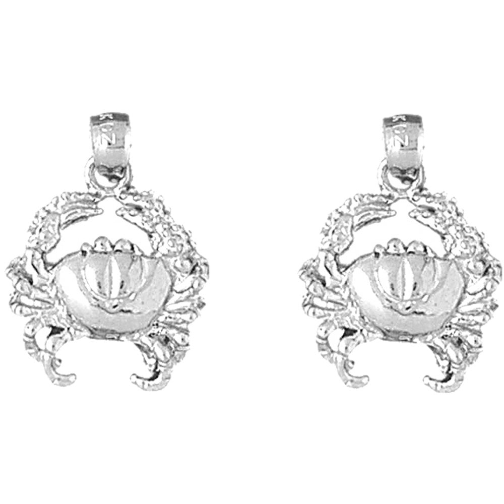 Sterling Silver 21mm Crab Earrings