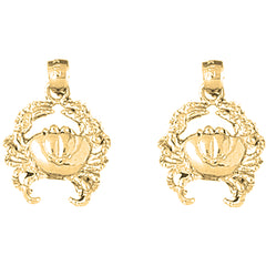 Yellow Gold-plated Silver 21mm Crab Earrings