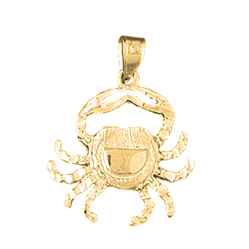 14K or 18K Gold Crab Pendant