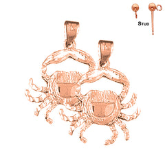 14K or 18K Gold Crab Earrings