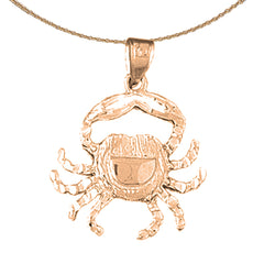 14K or 18K Gold Crab Pendant