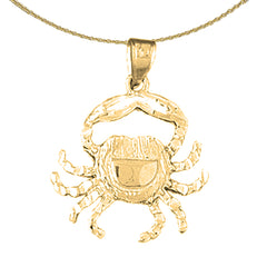 14K or 18K Gold Crab Pendant