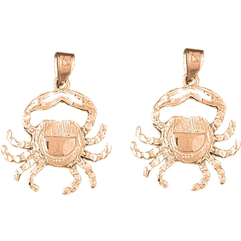 14K or 18K Gold 26mm Crab Earrings