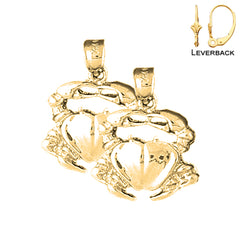 Pendientes Cangrejo de Oro de 14K o 18K de 23mm