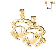 14K or 18K Gold Crab Earrings