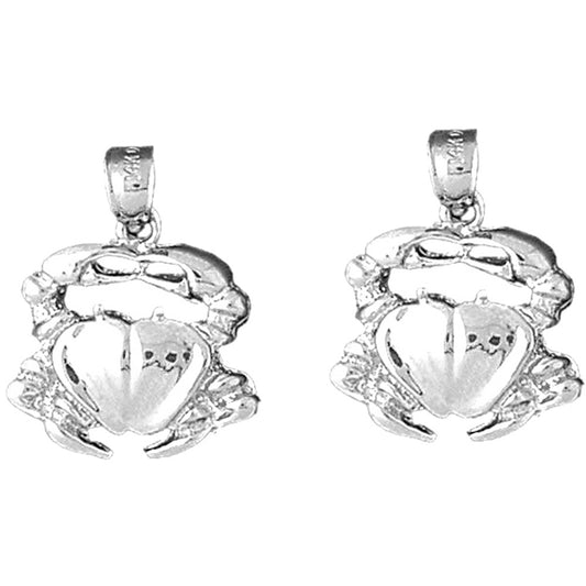 Sterling Silver 23mm Crab Earrings