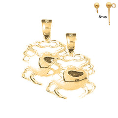 14K or 18K Gold Crab Earrings