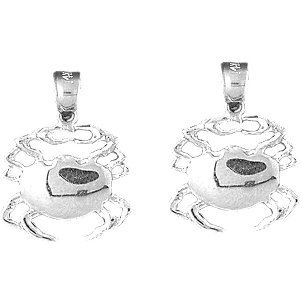 Sterling Silver 23mm Crab Earrings