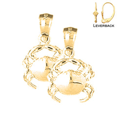 14K or 18K Gold Crab Earrings