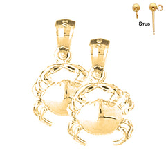 14K or 18K Gold Crab Earrings