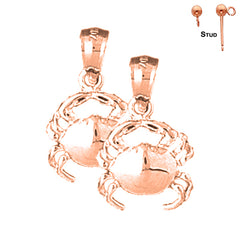 Pendientes Cangrejo de Oro de 14K o 18K de 20mm